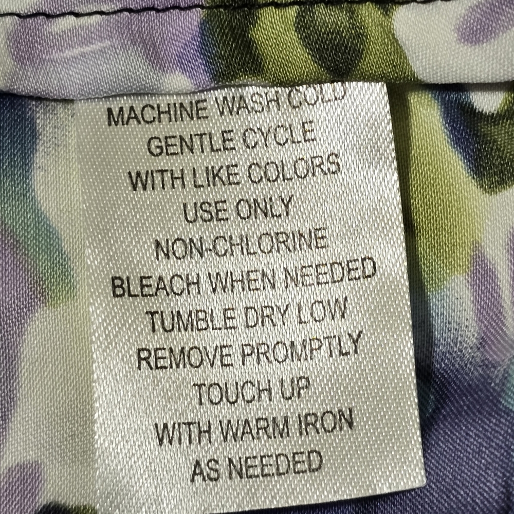 SUNNY LEIGH size Small Floral Satin Tank 3D‎ Neckline Purple Green Cottagecore - Picture 12 of 12